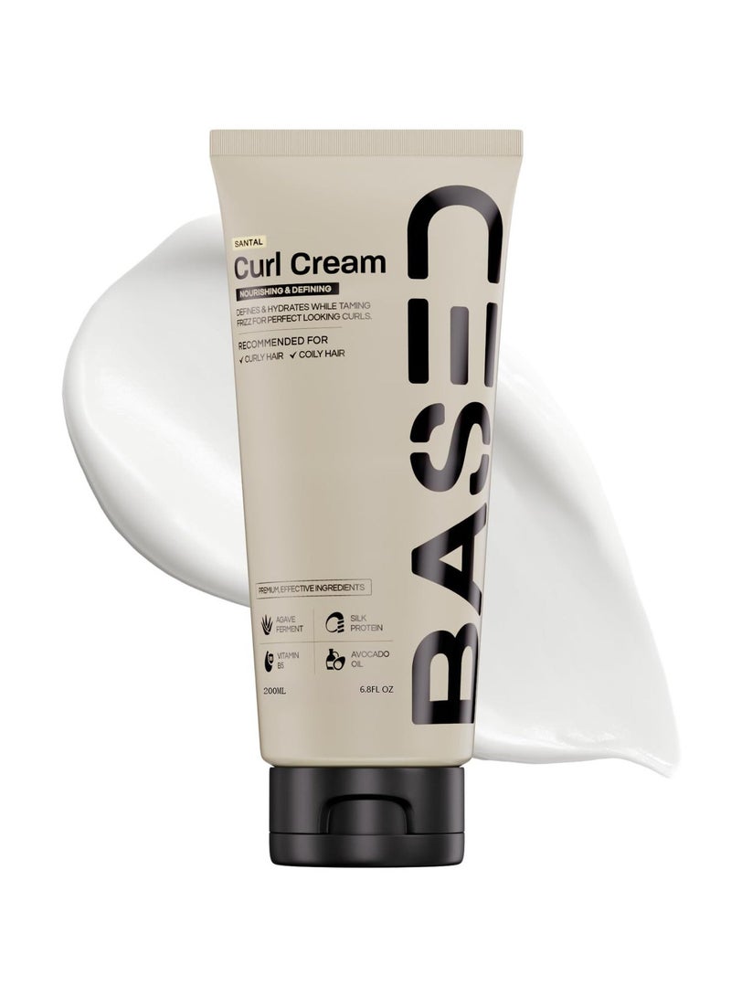 Based Curl Cream, Defines Curls, Controls Frizz, Medium Hold, Hydrates & Nourishes with Agave, Silk Protein & Castor Oil, No Harmful Chemicals or Artificial Fragrance (6.8 Oz Pack of 1) - Image 1